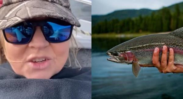 Trout For Clout Video – Lady Uses a Trout Fish for Clout trends on social media.